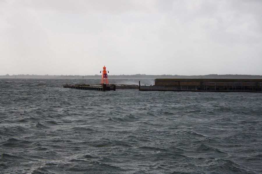 Sdan ser det ud nr det blser lidt i Esbjerg havn omkring lystbdehavnen